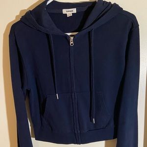 cropped zip-up hoodie